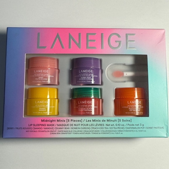 LANEIGE Other - Laneige Midnight Minis Lip Sleeping Mask 5 Piece Set  3g each BONUS .10oz